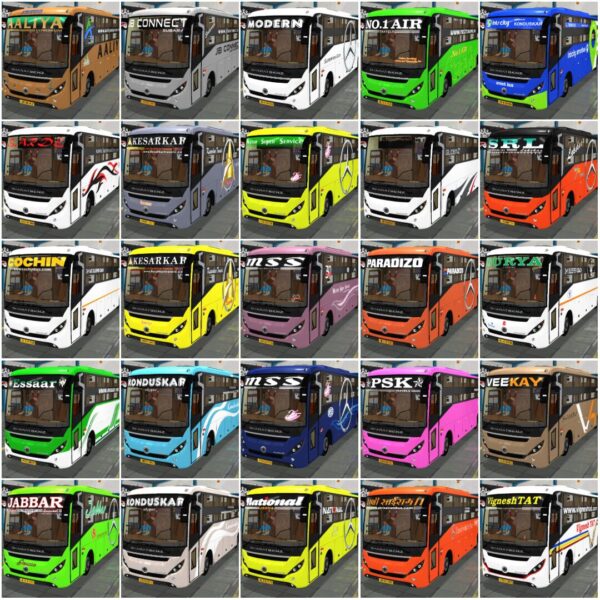 Livery Pack Mg Gliderz Sleeper Bus Mod Bussid